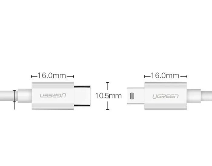 Ugreen UG40418US142TK 1.5M màu trắng Dây USB Type-C sang mini USB - HÀNG CHÍNH HÃNG