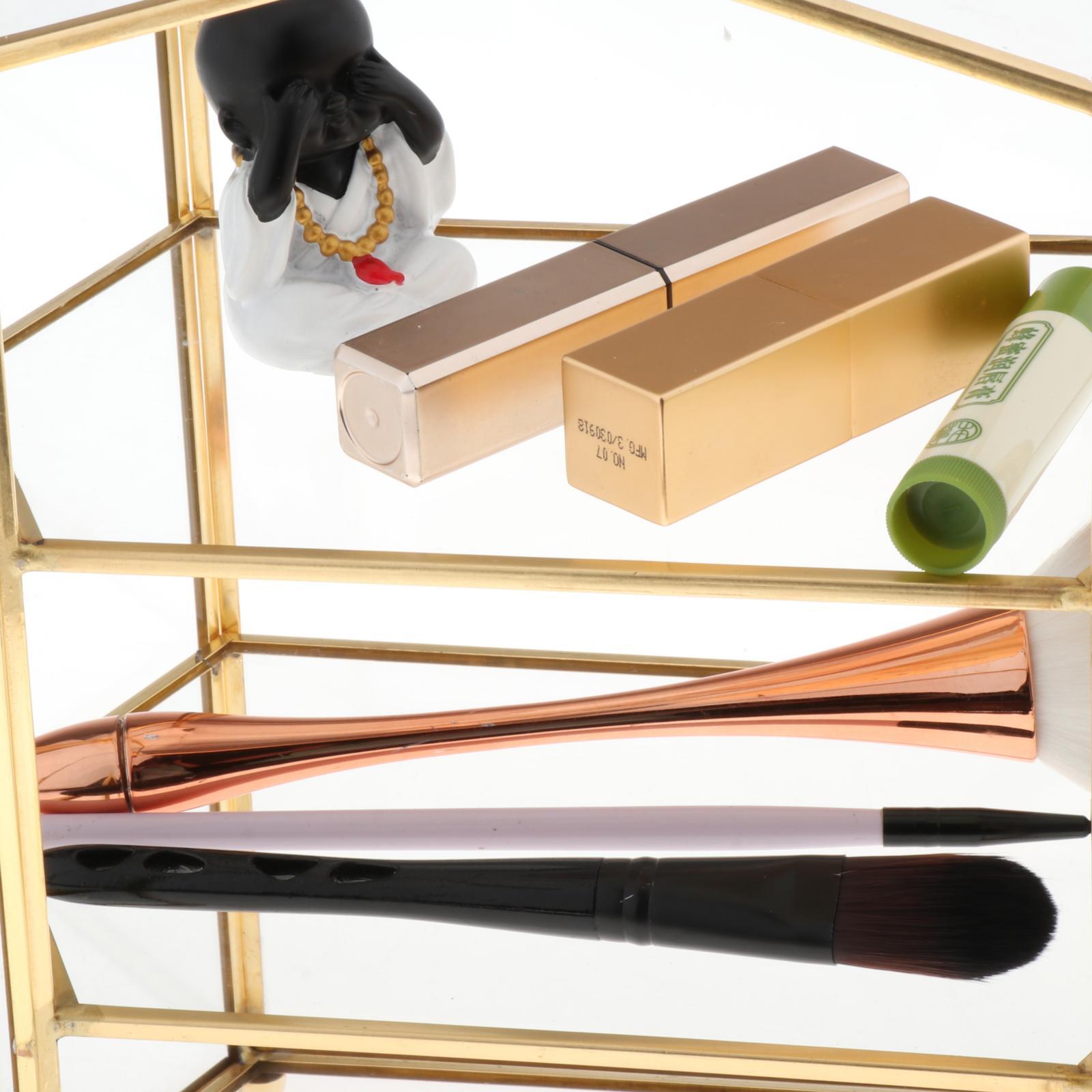Clear Glass Storage Box 3 Tier Tabletop Jewelry Makeup Display Organizer Case
