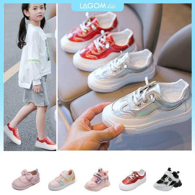 Giày Sneaker Bé Gái | Giày Thể Thao Trẻ Em Gái Da Bóng - Mềm - Êm | 1-3-5 Tuổi  GS008