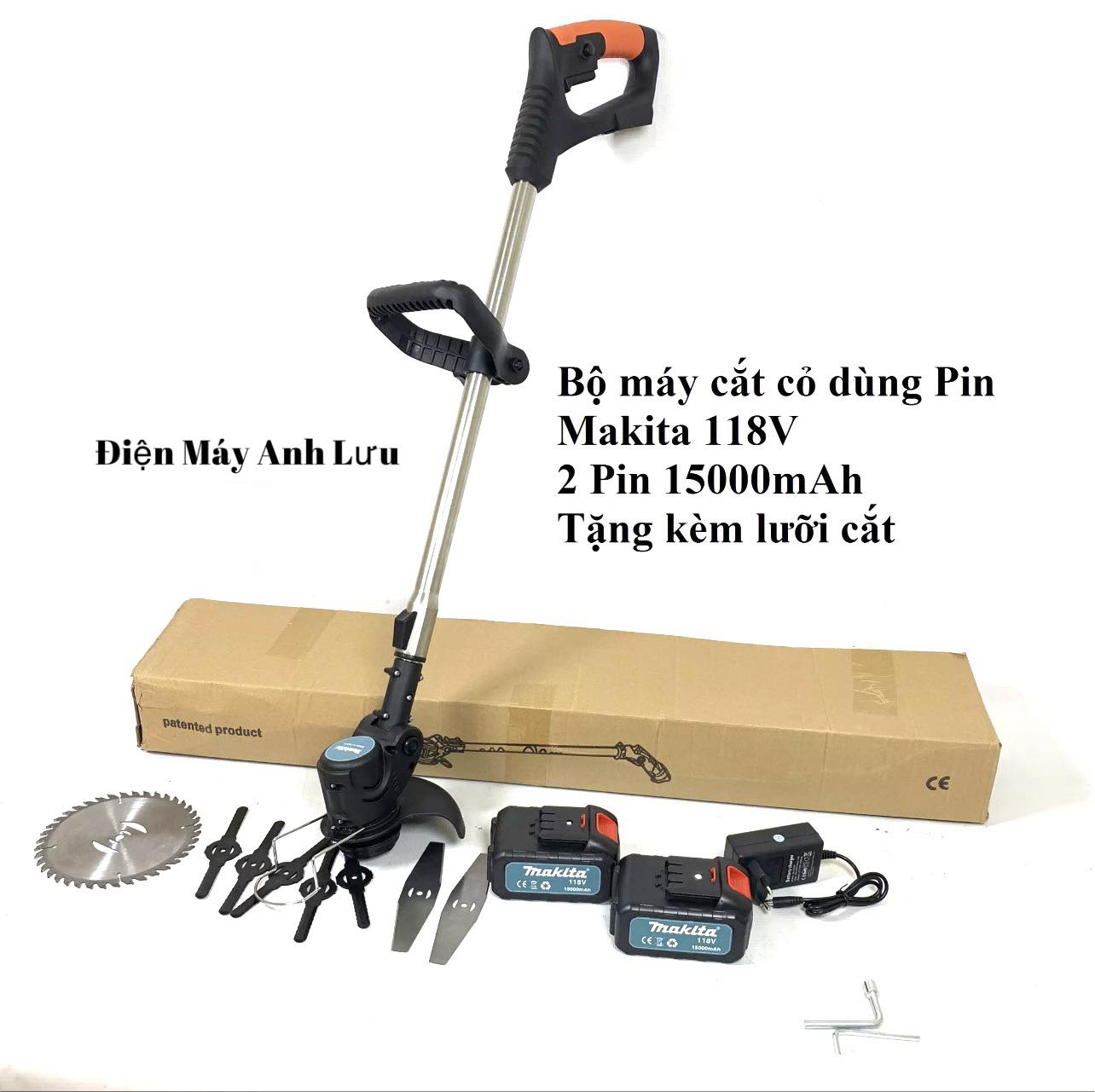 MÁY CẮT CỎ CHẠY PIN MAKITA,TẶNG KÈM 8 LƯỠI CẮT,TẶNG KÈM 2 PIN