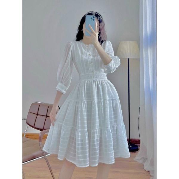 Đầm Dự Tiệc Babydoll Phối Ren - D0373