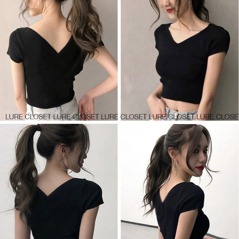 Áo Thun croptop cổ hình trái tim