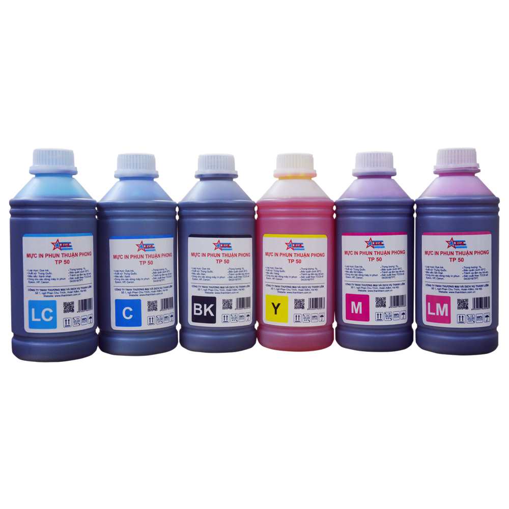 Mực in phun Thuận Phong TP50 dùng cho tất cả các dòng máy in phun Epson, HP, Canon - Hàng Chính Hãng