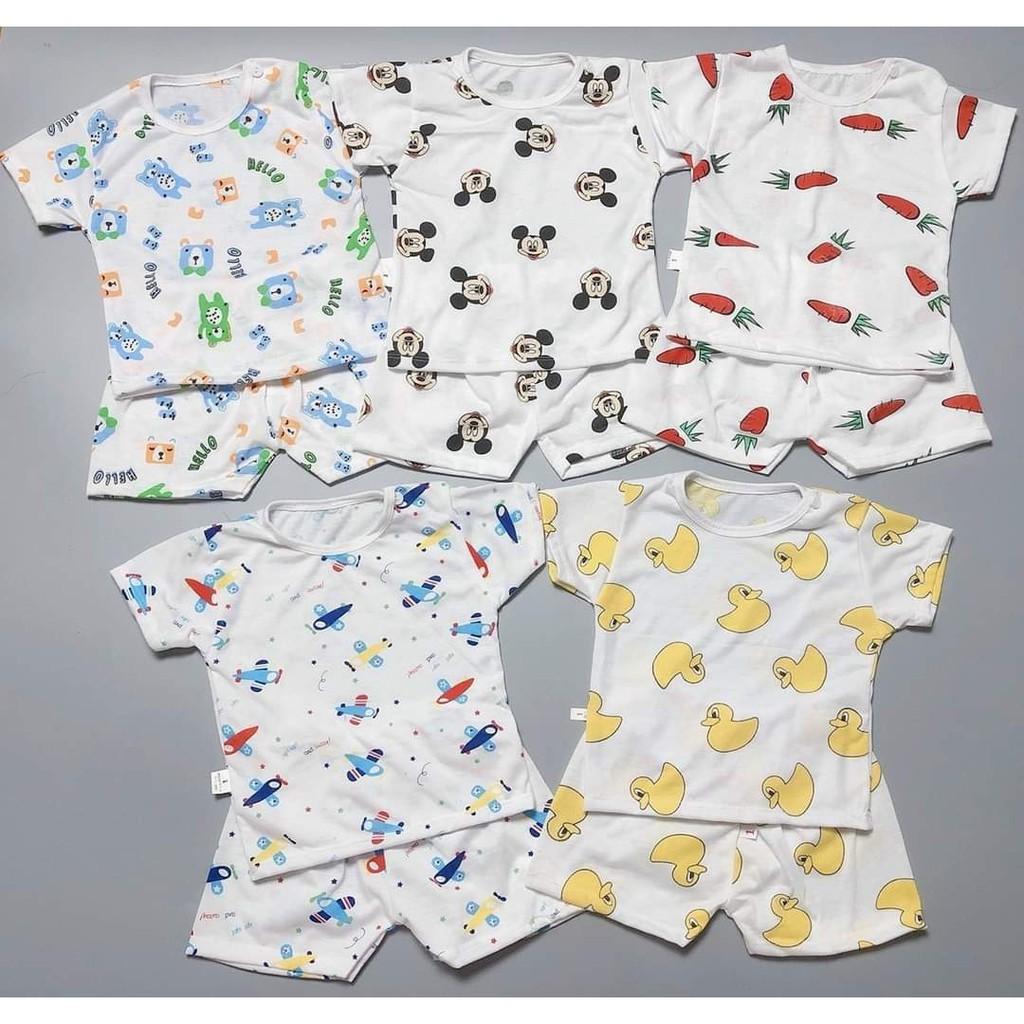 Bộ cotton giấy cài vai cực mát cho bé