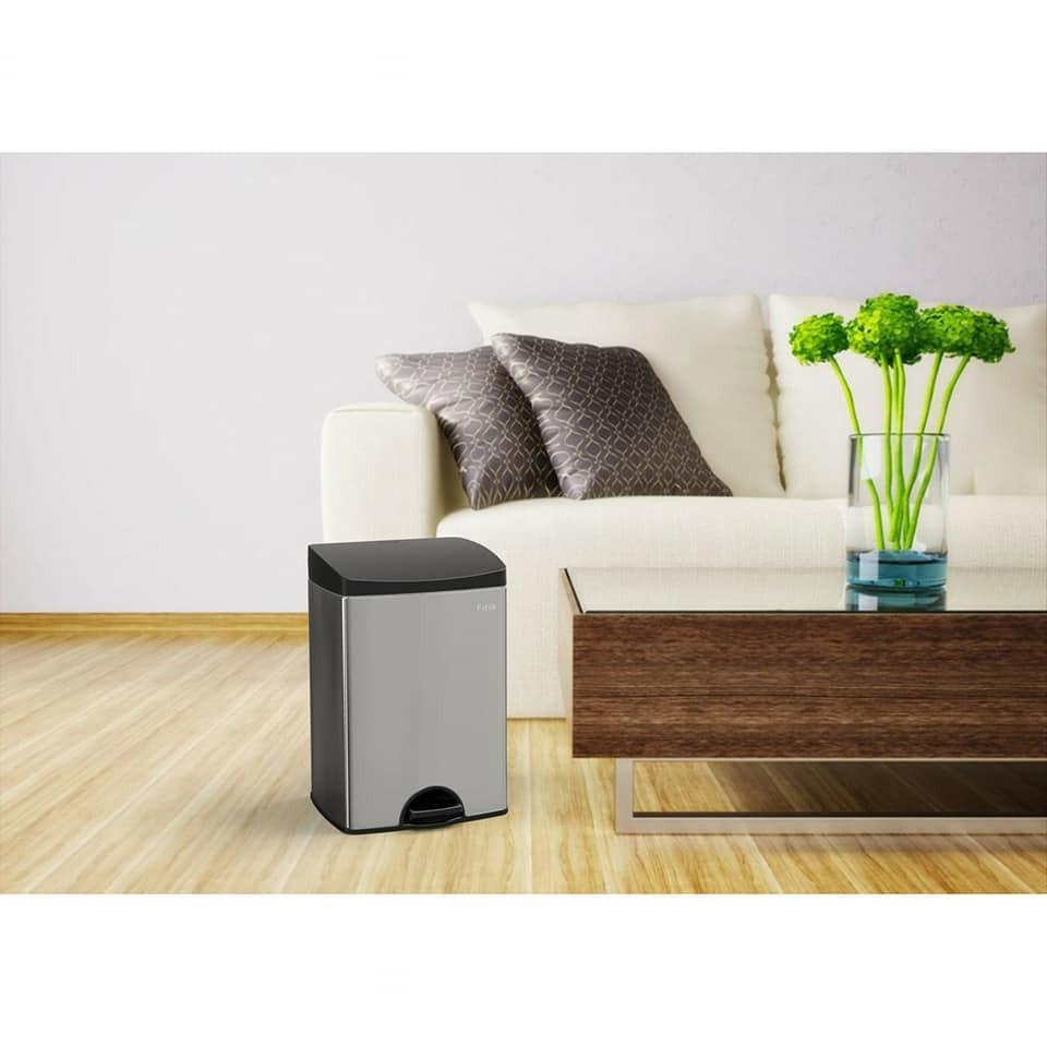 Thùng Rác Fitis Premium - Vuông đạp thấp - Inox mờ SPS1-901
