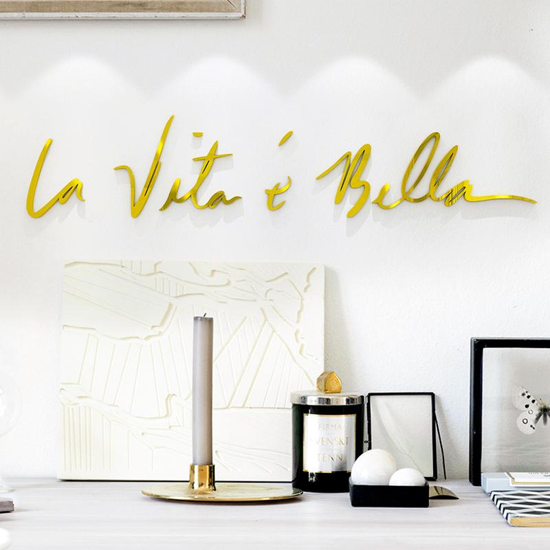Tranh dán tường mica 3d decor khổ lớn Chữ nghệ thuật