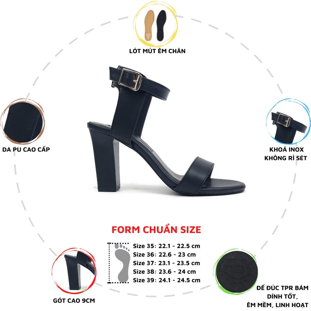 Giày sandal cao gót 7p đế vuông sandal cổ cao TIZI HADU M795