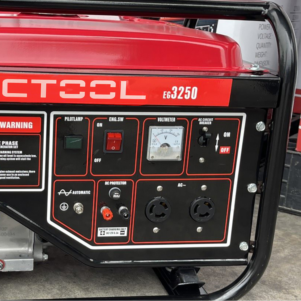 Máy phát điện chạy xăng Mactool EG3250 3.25KVA - máy phát điện gia đình lắp ráp theo tiêu chuẩn quốc tế được áp dụng phổ biến trong ngành xây dựng đời sống