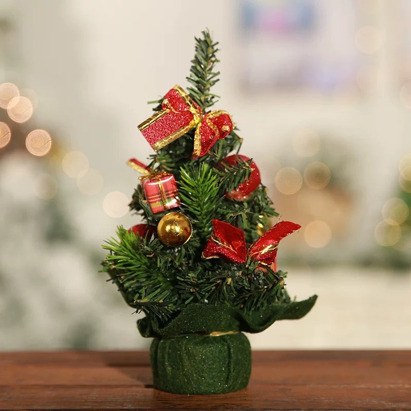 Cây thông Noel mini để bàn cao 20cm trang trí Giáng sinh