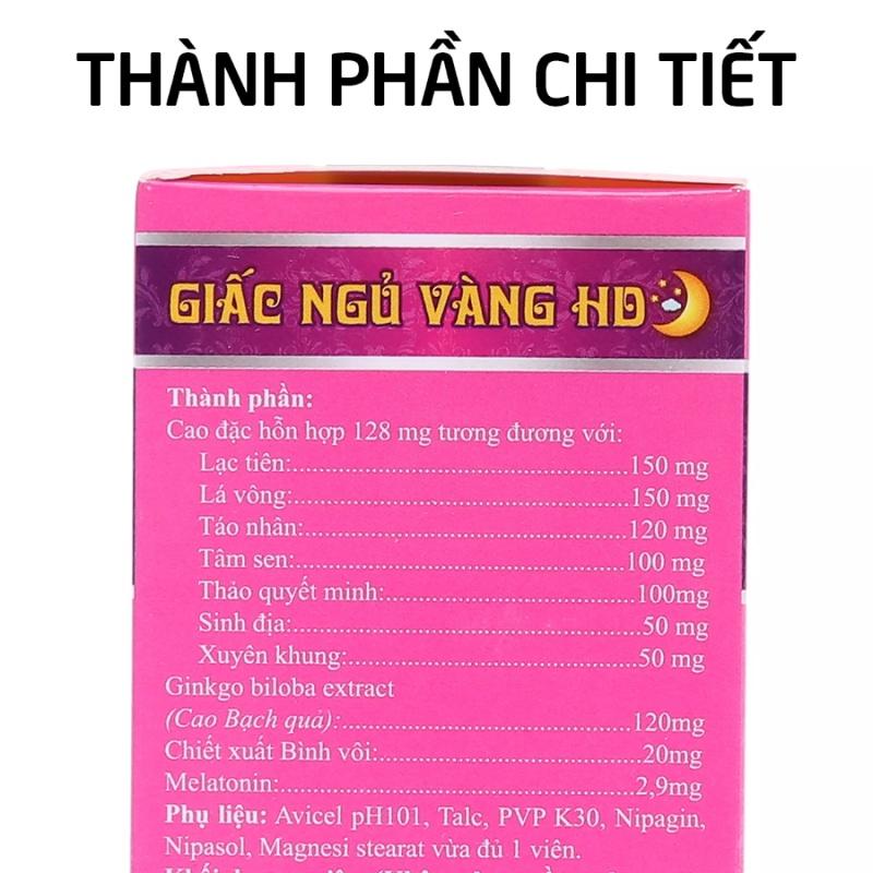 GIẤC NGỦ VÀNG HD ( hồng)Hộp 30 VIÊN - Rostex- Tủ Thuốc Bảo Châu