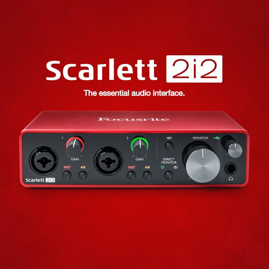 Combo soundcard và micro Focusrite Scarlett 2i2 Studio (Gen 3)- thu âm livestream karaoke tặng tai nghe kiểm âm HP60