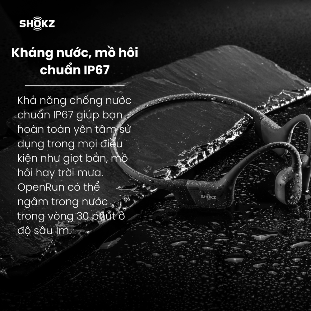 Tai Nghe Bluetooth Thể Thao Truyền Âm Thanh Qua Xương SHOKZ OPEN RUN S803 Màu Đen - Hàng chính hãng