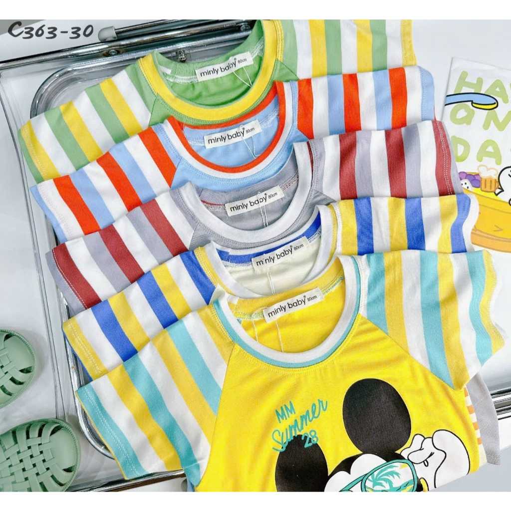 Đồ bộ cho bé, bộ áo ngắn tay quần dài cho bé size 5-28kg chất cotton mềm mát