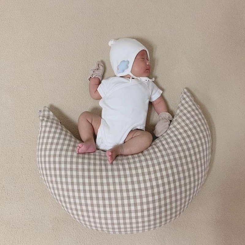 Cotton Kẻ Sọc Trăng Bé Đệm Lưng Trẻ Sơ Sinh Điều Dưỡng Gối Bảo Vệ Giường Cũi Ốp Lưng Trang Trí Phòng Gối Cho Bé Sơ Sinh Phụ Nữ Mang Thai