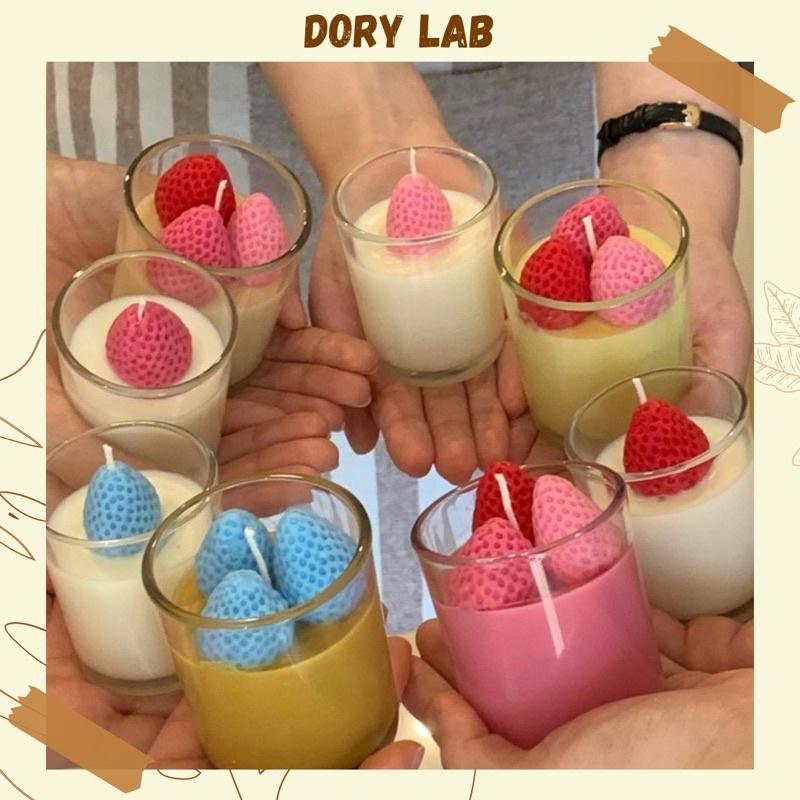 Nến Ly Dâu Tây Handmade Không Khói Giúp Thư Giãn, Decor Phòng - Dory Lab