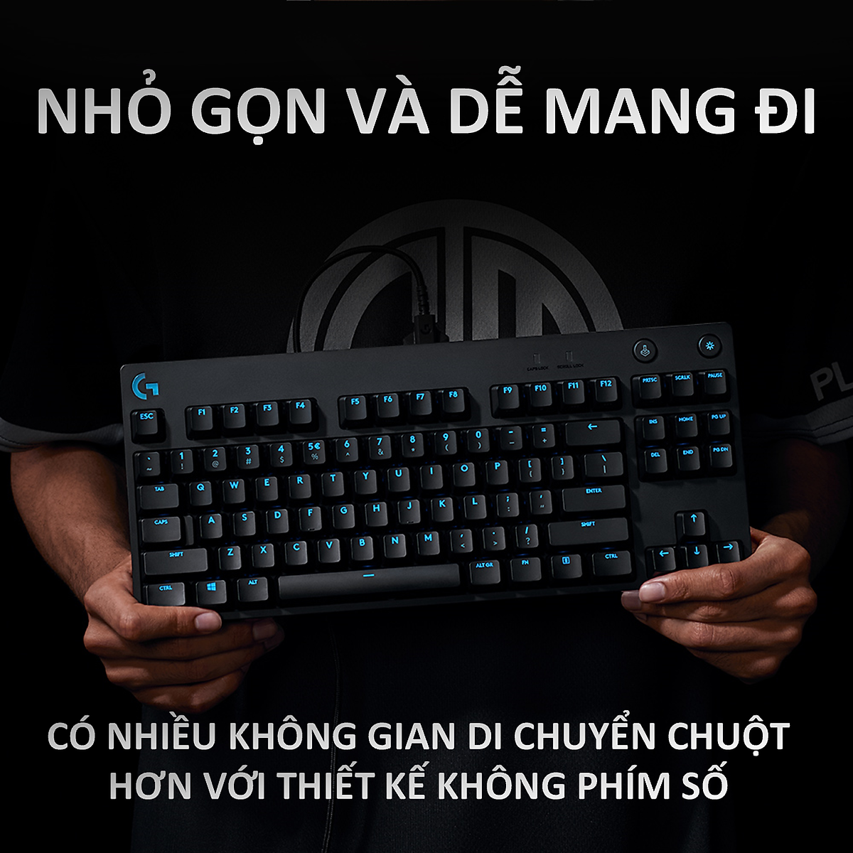 Bàn phím cơ game có dây Logitech G Pro - Không phím số, switch GX Clicky, RGB - Hàng Chính Hãng