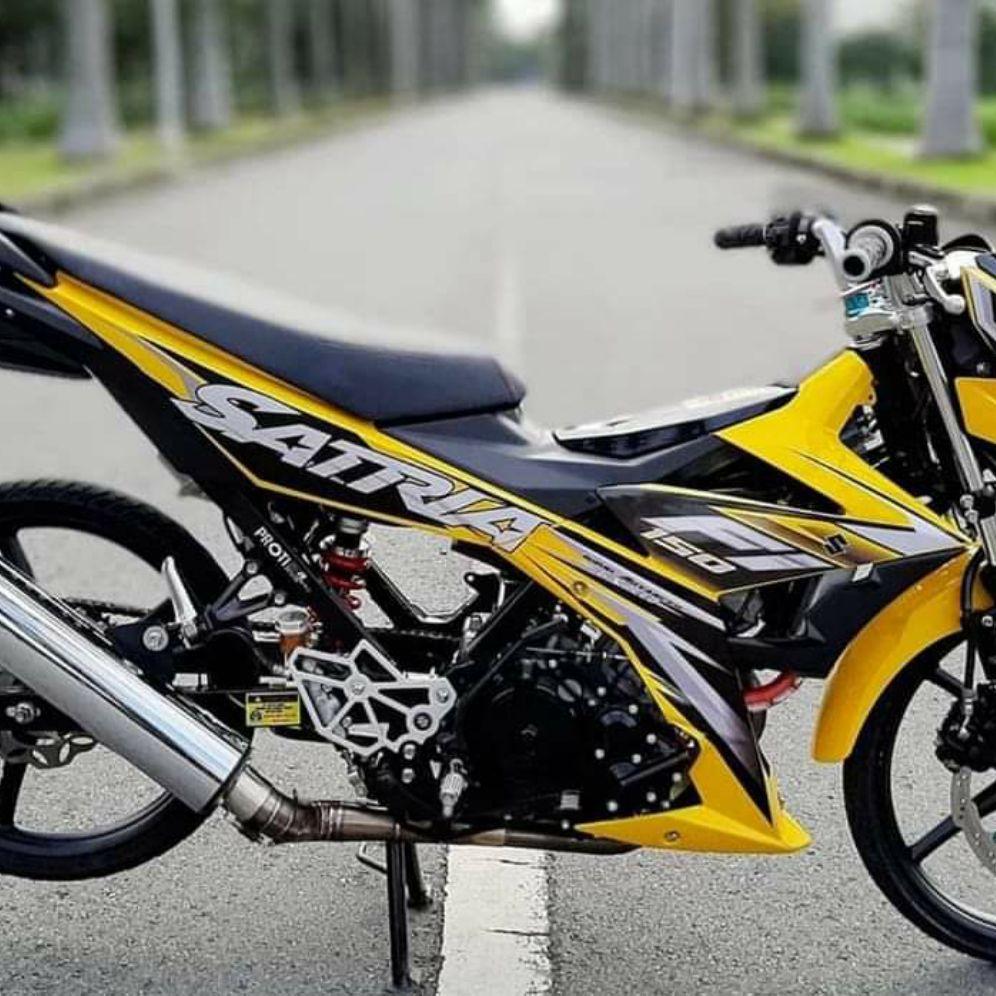 Tem xe dành cho xe Satria- Raider , tem rời cao cấp dán xe vàng