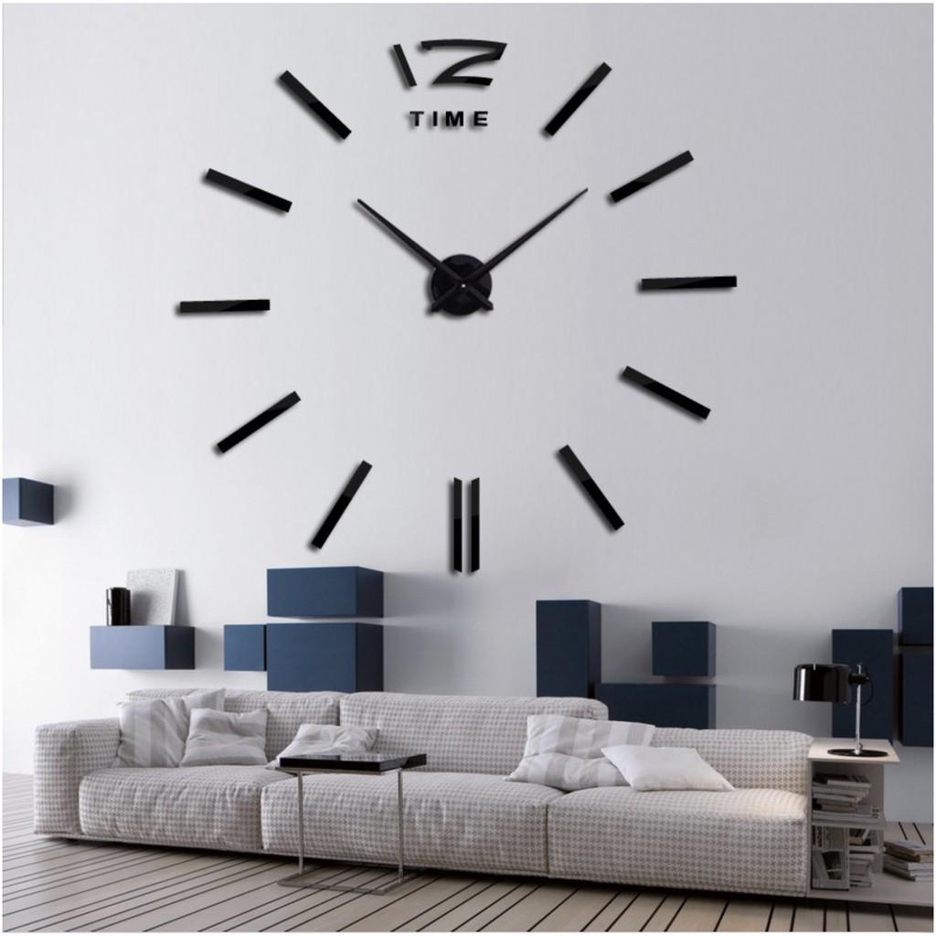 Đồng Hồ dán tường trang trí nhà cửa DIY Mirror Clock 12 Phong cách European