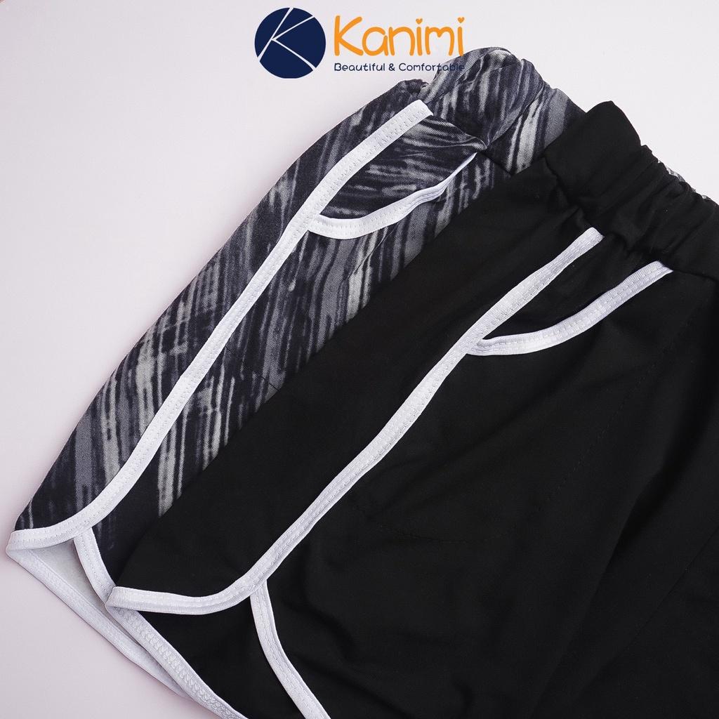 Quần đùi nữ mặc nhà phong cách thể thao Kanimi chất đẹp (màu ngẫu nhiên)