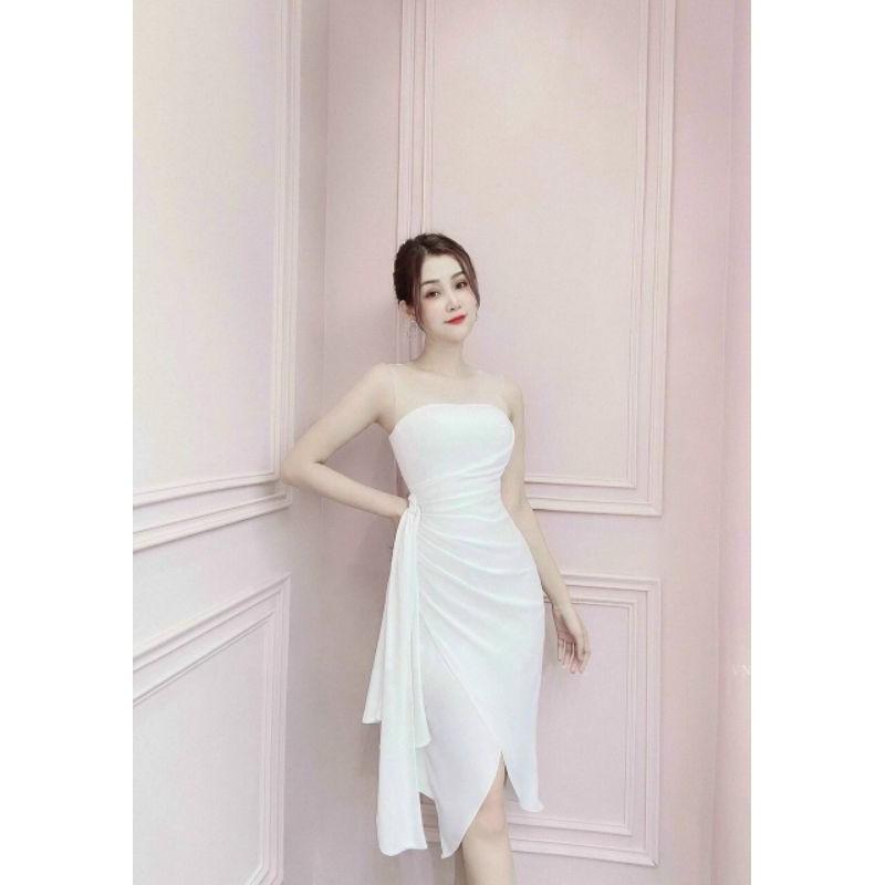 Đầm váy nữ body cúp ngực xếp li eo TKN