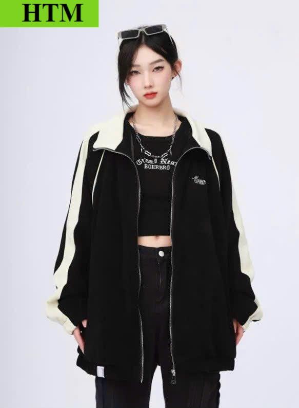 Áo khoác Dù Nam Nữ Chạy Sọc Thêu Chữ Form Rộng Cá Tính Thời Trang Siêu Đẹp HTM FASHION