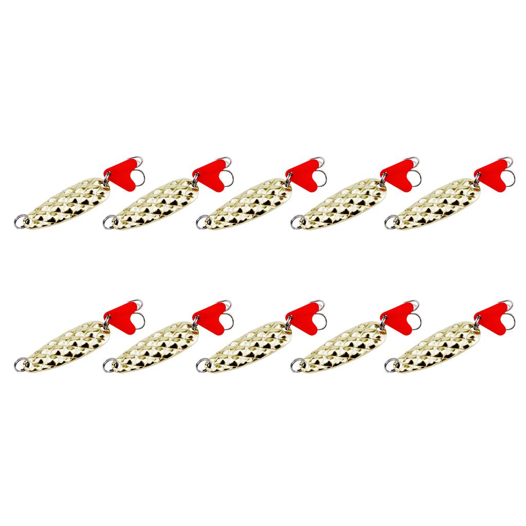 10pcs Fishing Spinner Baits Sequins Fishing Baits Replacement Gold