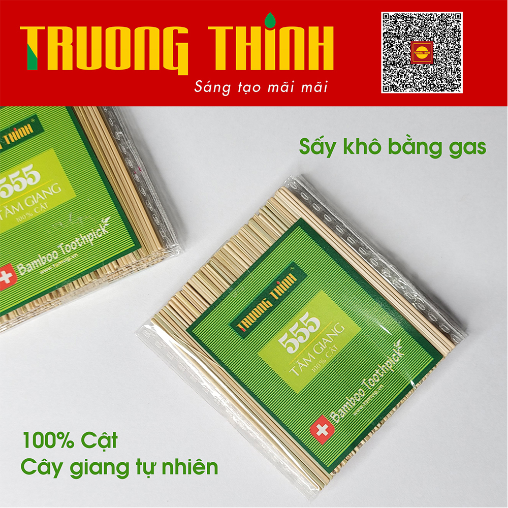 Tăm Xỉa Răng 555 Cật Cây Giang 100% Dẻo Dai Chất Lượng Tiết Kiệm  Gía Siêu Rẻ Thương Hiệu Trường Thịnh - Bịch 30 gói.