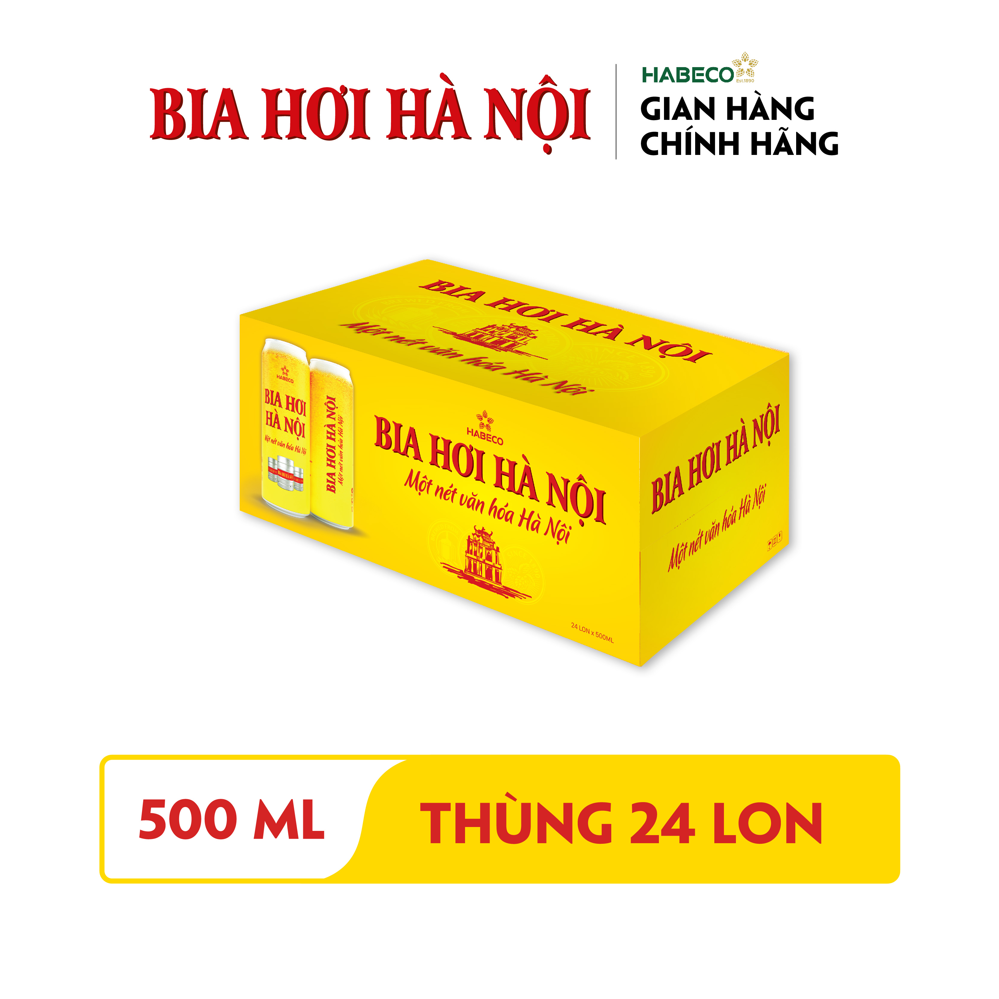 Bia Hơi Hà Nội - Thùng 24 lon 500ml