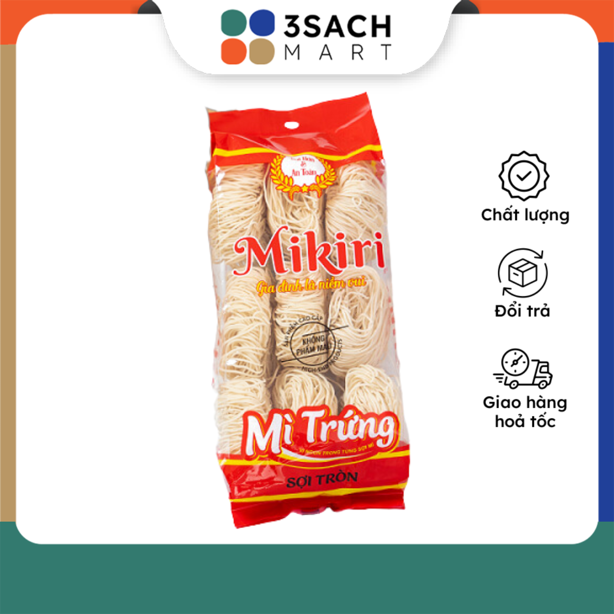 Mì Trứng Sợi Tròn Mikiri (Gói 320Gr)