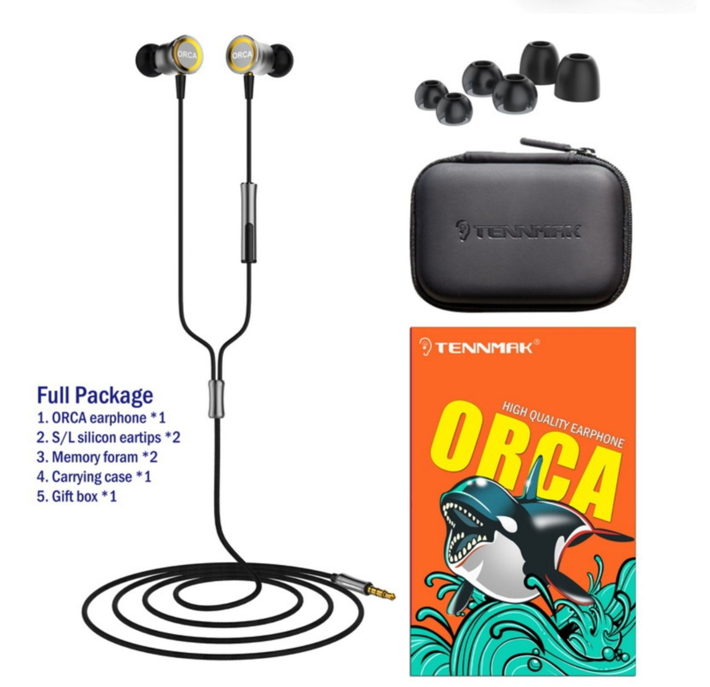 Tai nghe TENNMAK ORCA âm thanh Natural Sound, Chân cắm MMCX, có Micro