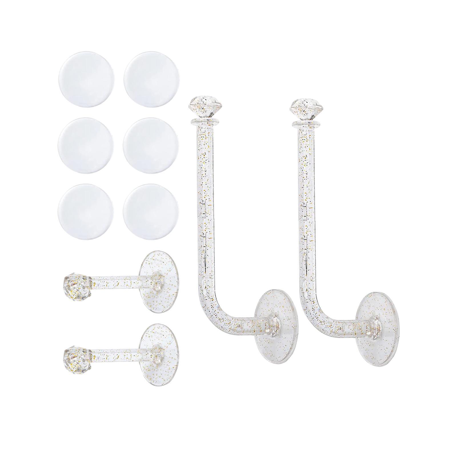 Hairpin Storage Rack Wall Mount Transparent Hook for Office Kitchen Bathroom