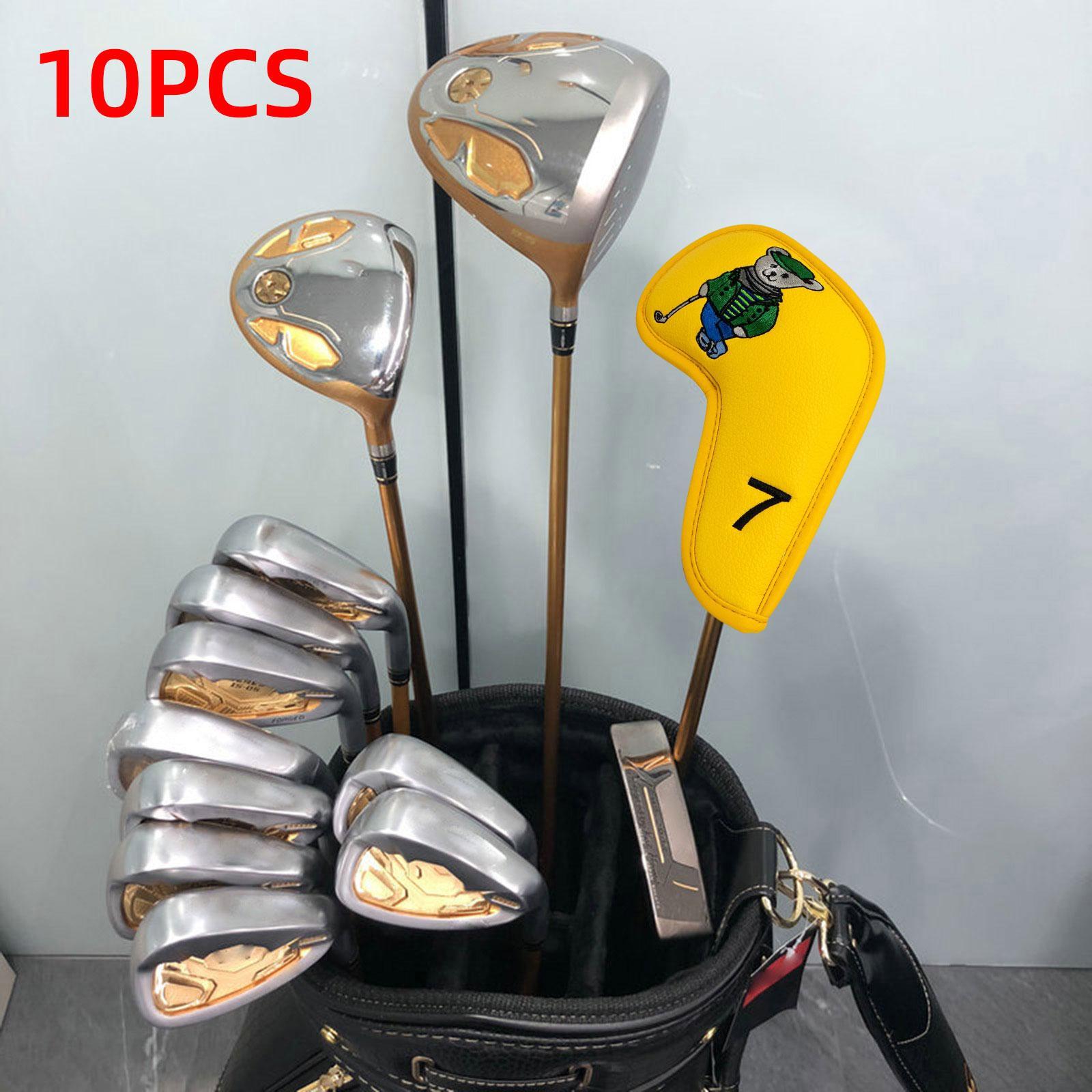 10Pcs Golf Iron Headcover Protector Guard Outdoor Sports Golf Accessories 4-9,P,S,A,X Gift for Golfers Golf Wedge Covers Club Head Cover