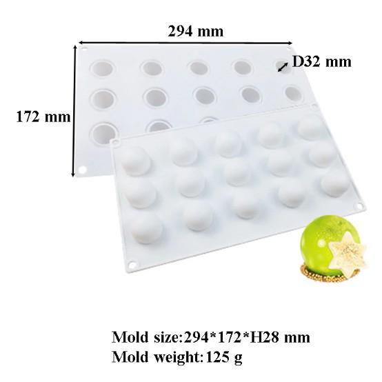 Khuôn Silicon 15 Khoang 3D Hình Tròn Làm Socola,Nướng Bánh Trang Trí Muffin Moule ,Khuôn Làm Bánh Mousse