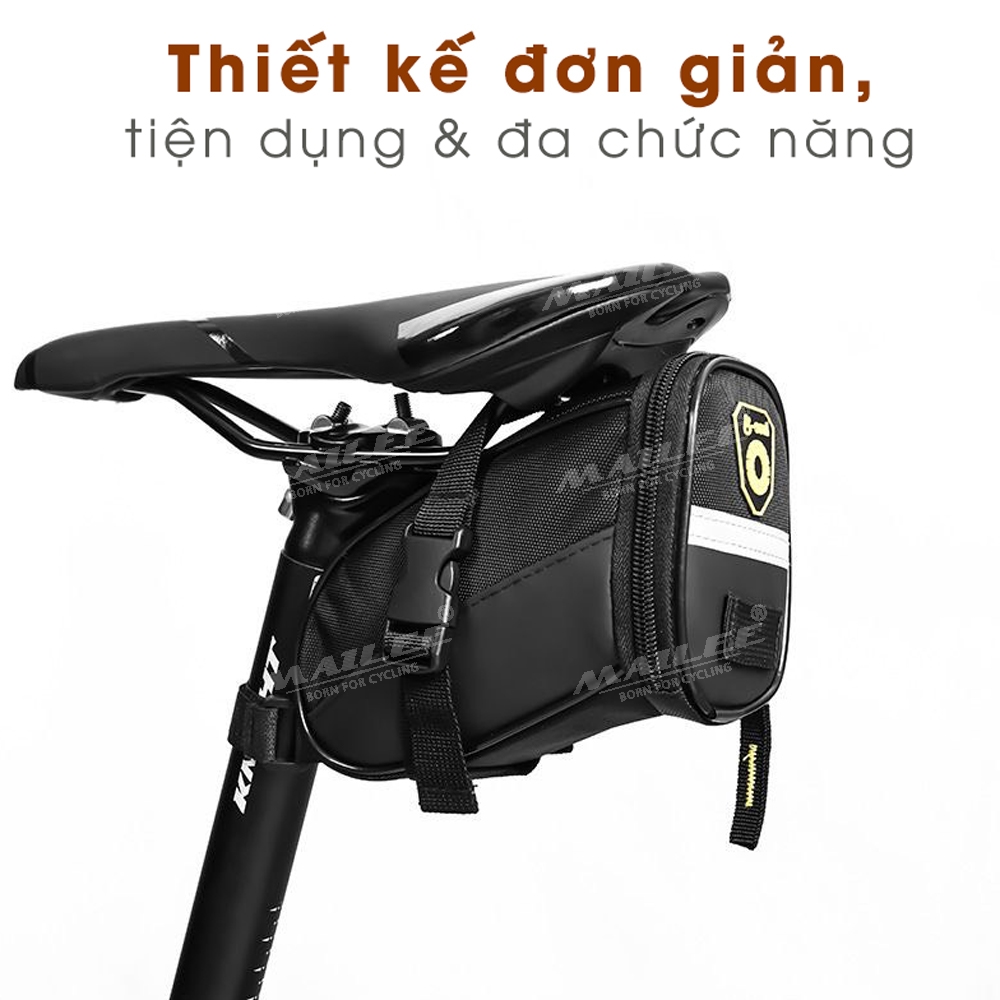 Túi Xe Đạp gắn cốt yên BS-067 sẵn dụng cụ vá săm lốp xe đạp mini nhiều món, lắp đặt dễ dàng, dung tích 1 Lít - Mai Lee