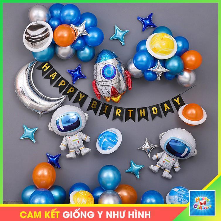 Set bóng phi hành gia, tàu vũ trụ trang trí sinh nhật bé trai PC060 #TrangTriSinhNhat