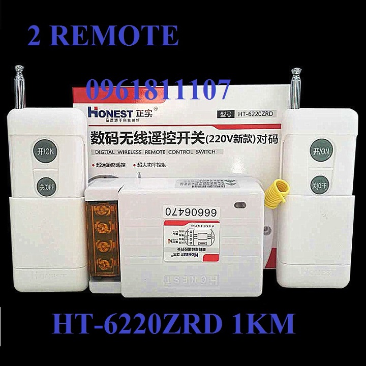 ĐIỀU KHIỂN TỪ XA HONEST HT- 6220 ZRD 1KM - bô 2 remote