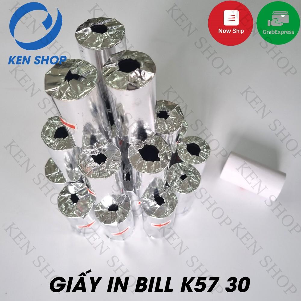 Giấy In Bill K57-30mm, Giấy in Nhiệt cho máy in bill cầm tay, máy pos cầm tay, máy quẹt thẻ.