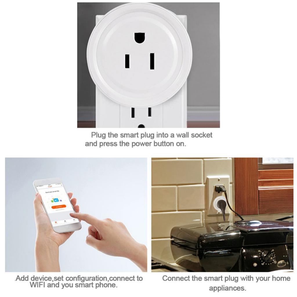 Smart Plug Works with Alexa for Voice Control, Mini Smart Outlet Wifi Plug with Timer Function, No Hub Required, White