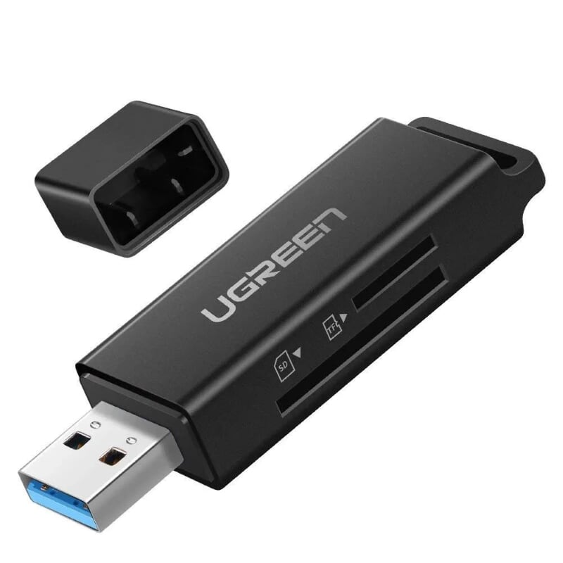 Đầu đọc thẻ nhớ USB 3.0 sang SD TF cao cấp Màu Đen Ugreen 40752 CM104 Hàng Chính Hãng