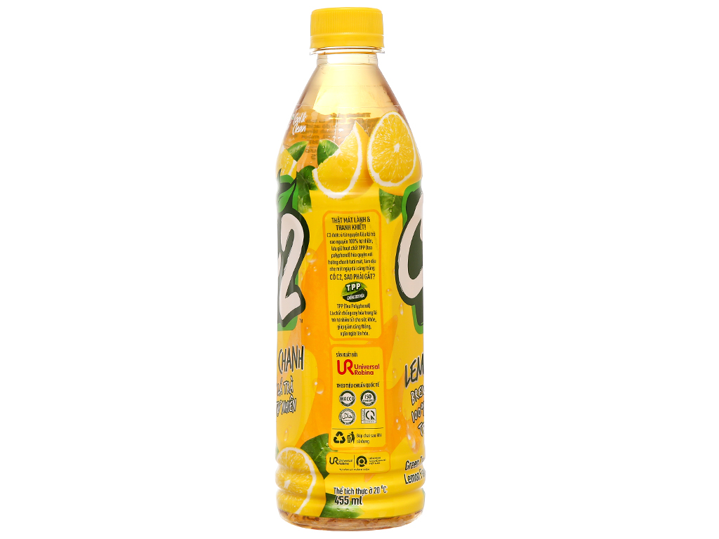 Thùng Trà xanh C2 vị chanh 455 ml x 24 chai
