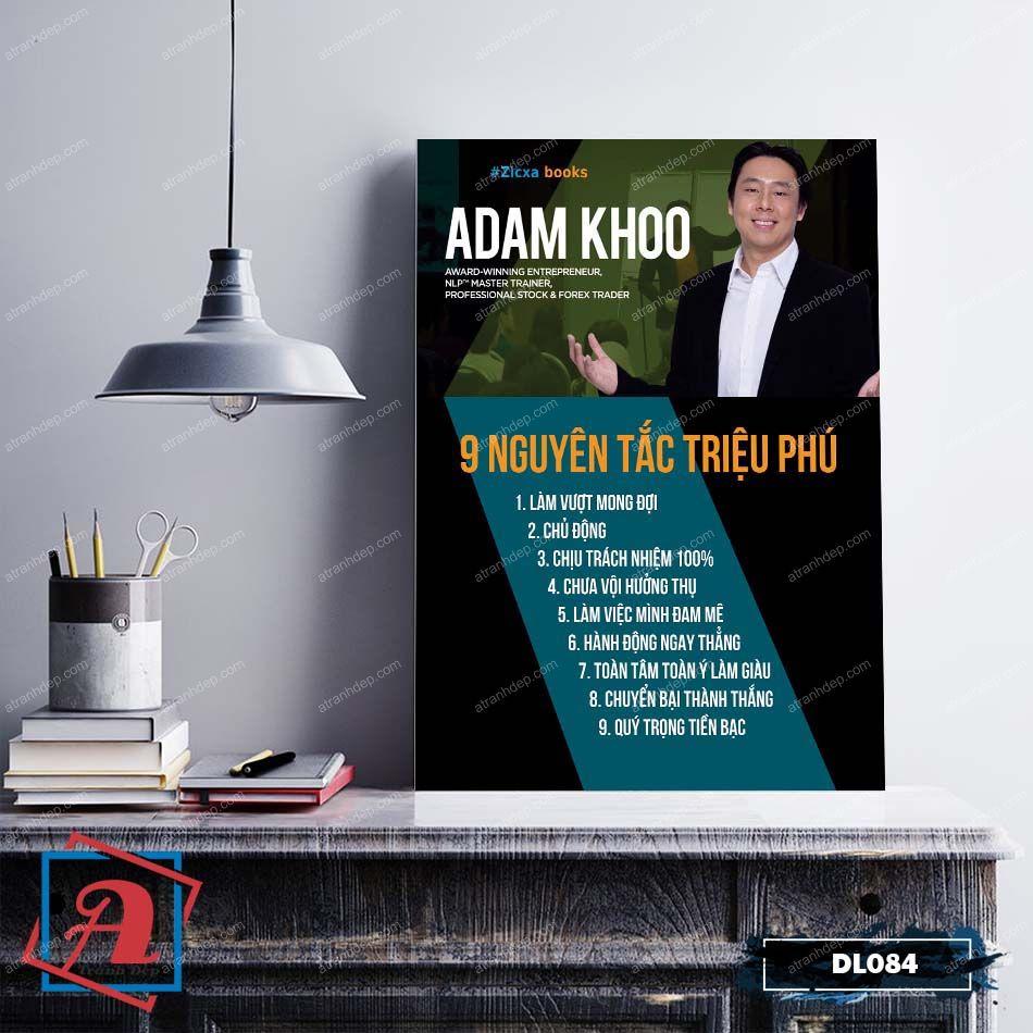 Tranh động lực trang trí văn phòng làm việc - 9 nguyên tắc triệu phú - Adam Khoo - DL084