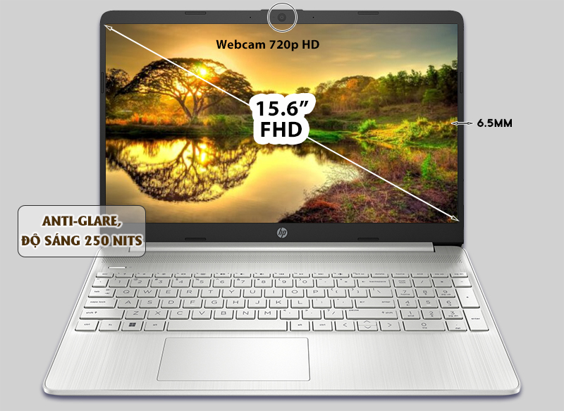 Máy Tính Xách Tay Laptop HP 15s-fq2712TU Core i3-1115G4,8GB RAM,256GB SSD,Intel Graphics,15.6"FHD,Webcam,3 Cell,Wlan ac+BT,Win11 Home 64,Natural Silver,1Y WTY - Hàng Chính Hãng