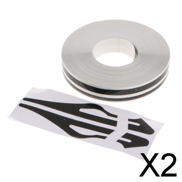2x Brooches Stripe Tape Vinyl Decal Car Sticker Steamline Dual Line Black