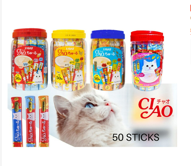 Súp thưởng/Snack thức ăn Ciao Thái Lan cho mèo - hũ 50 thanh