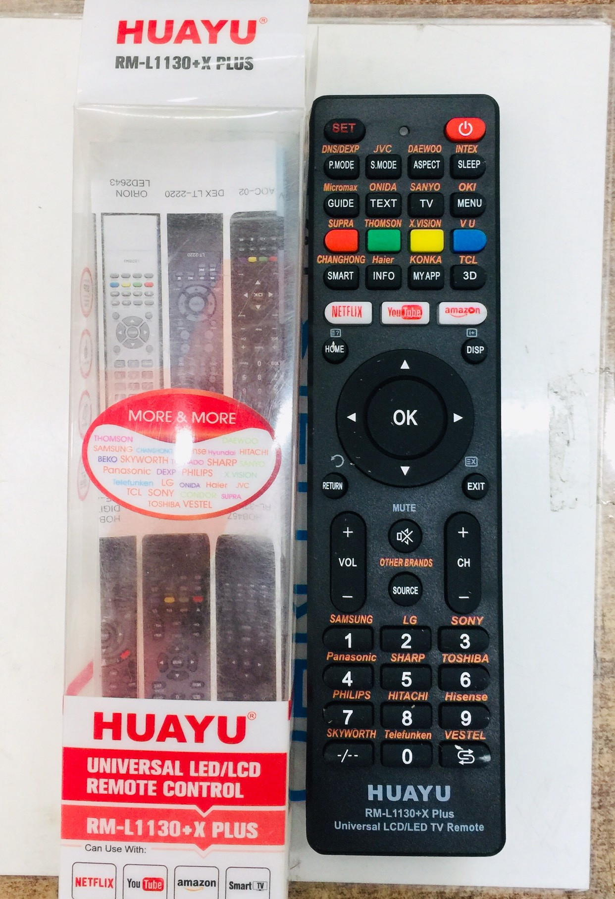 Remote tivi đRemote tivi đa năng Huayu RM -L1130+X Plus| Dùng mạng - Hàng Nhập Khẩu