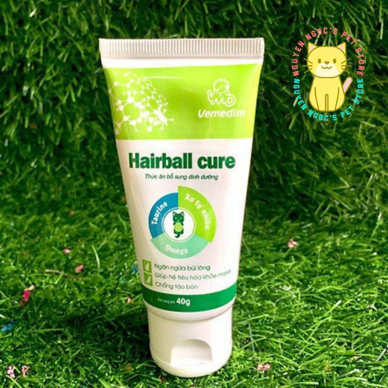 Hairball Cure Vemedim - Gel dinh dưỡng ngăn ngừa búi lông, hỗ trợ điều trị táo bón cho chó mèo tuýp 40g