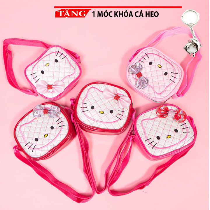 Đeo chéo đeo vai cho bé Hình Nơ hello ngây ngô đa sắc DF34 Tặng móc khóa độc quyền