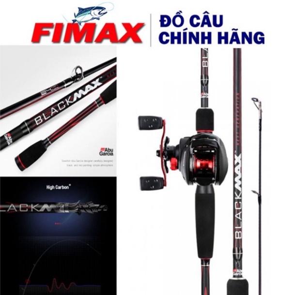 bộ cần câu máy ngang cần dài 2m4 abu black max + máy ngang CD 201 cần ABu Garcia black max cần cực khoẻ y hình