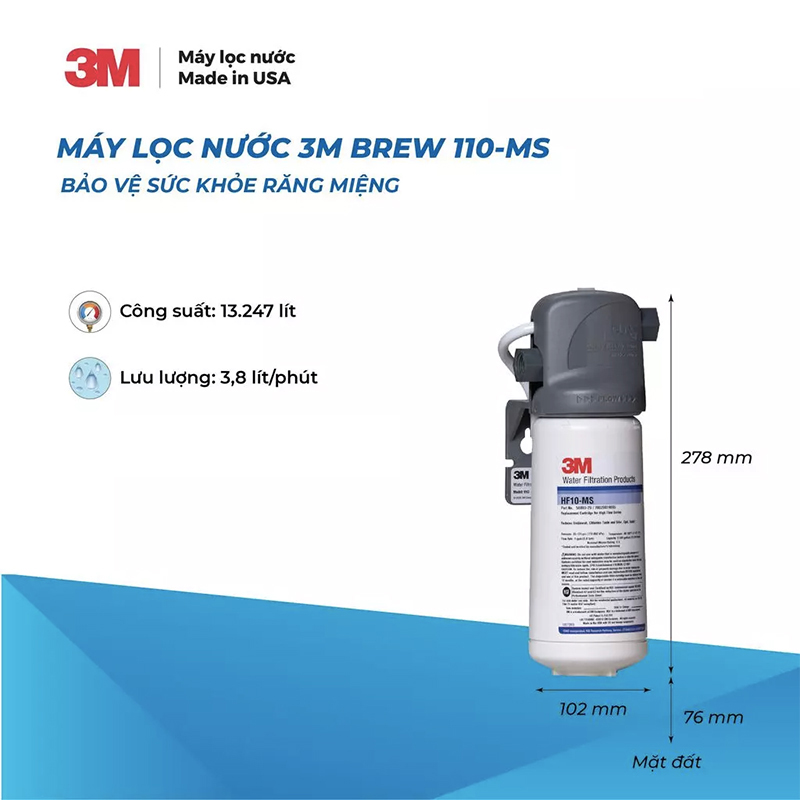 Máy Lọc Nước 3M BREW110-MS | BREW120-MS | ICE140-S Chuẩn Nước Khoáng Uống Trực Tiếp - Nhập Khẩu Mỹ, Hàng Chính Hãng 3M - BREW110MS BREW120MS ICE140S HF10-MS HF20-MS HF40-S