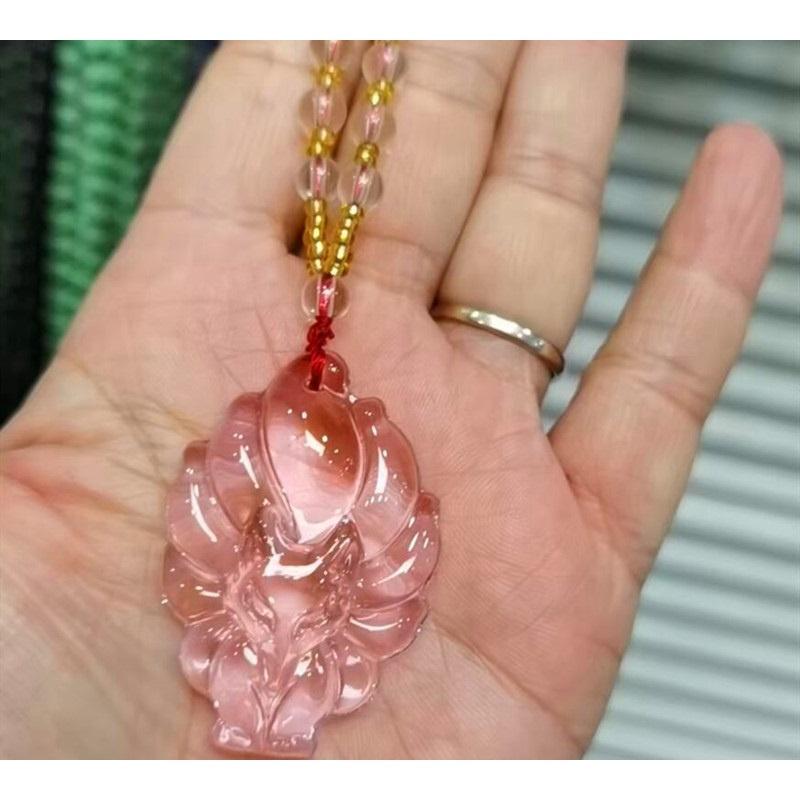MẶT DÂY CHUYỀN HỒ LY ROSE BERYL TÌNH DUYÊN MAY MẮN TÀI LỘC TẶNG KÈM DÂY ĐEO, HỘP GẤM CAO CẤP SDB